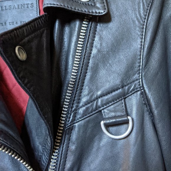 All Saints Gidley Leather Biker Jacket - Picture 8 of 10